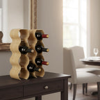 4-Tier Wine Rack Countertop, 14 Bottles Wooden Wine Holder Inserts for Cabinet, Freestanding Wine Shelf Storage Organizer for Bar or Pantry