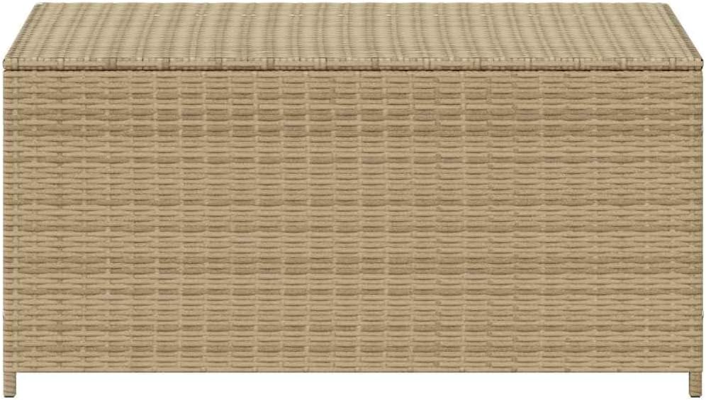 Garden Storage Box Outdoor 50.2 Gal Resin Wicker Bench with Lid and Lockable Seat for Patio, Deck, Backyard, and Porch Cushion Organizer Weather Resistant