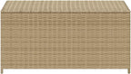 Garden Storage Box Outdoor 50.2 Gal Resin Wicker Bench with Lid and Lockable Seat for Patio, Deck, Backyard, and Porch Cushion Organizer Weather Resistant