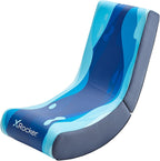 X Rocker Video Rocker Kids Gaming Chair - Foldable Floor Rocker for Kids and Juniors, Low Folding Rocking Seat, Gaming Console Chair - Lava Edition - Blue