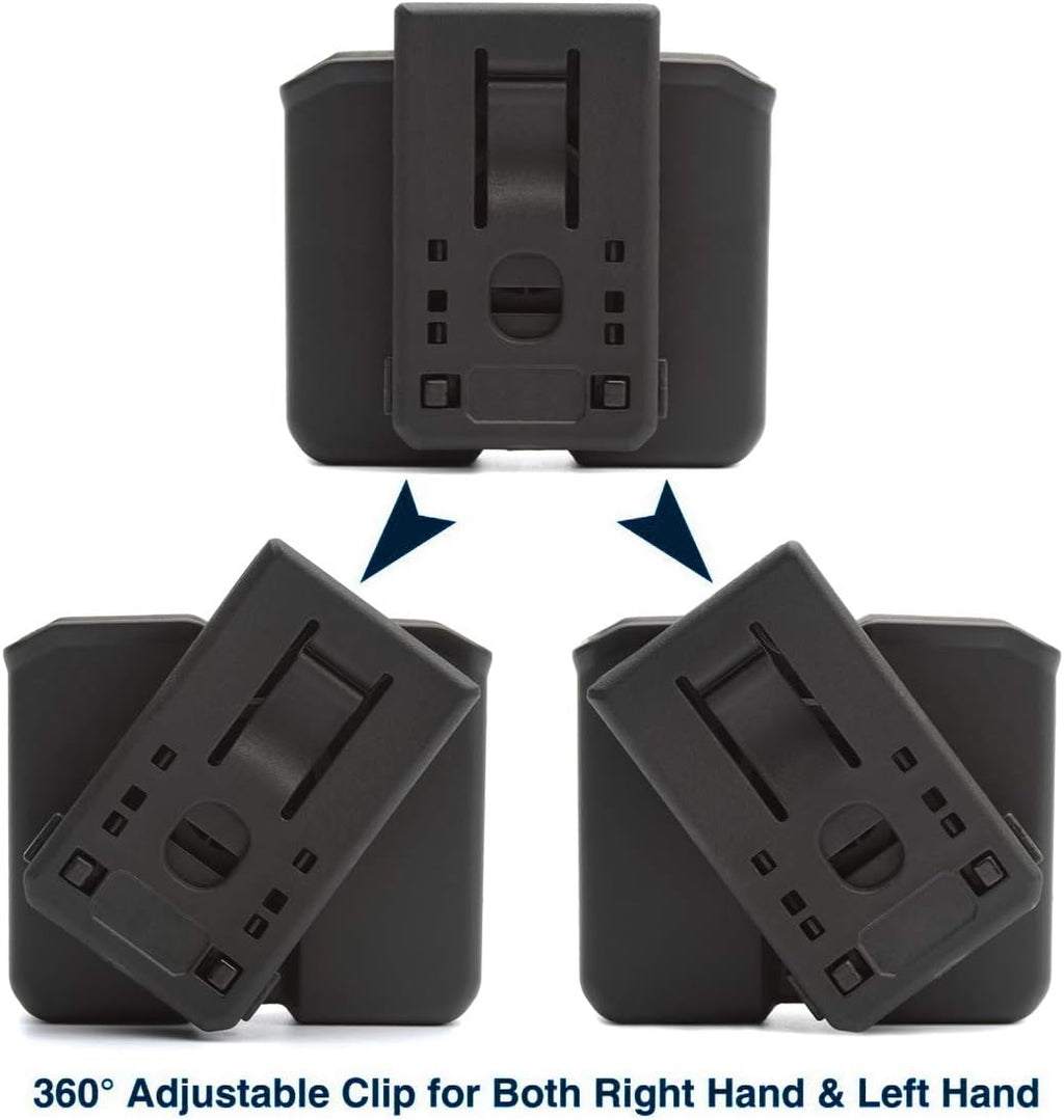 OWB Polymer Double Magazine Holster Ambidextrous Carrier, Fits 9mm/.40 Calibers Double Stack Magazines of Glock, S&W, Sig Sauer, Springfield, Taurus, Beretta, Ruger, Walther, Canik, Colt, CZ, H&K