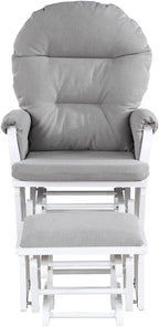 Madison Glider & Ottoman White/Oyster