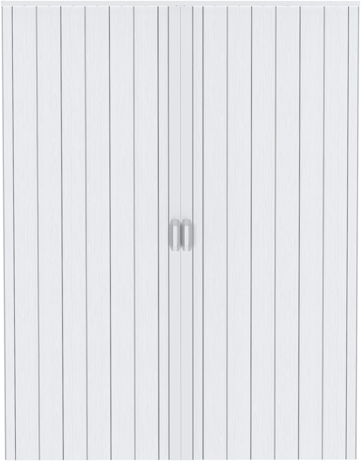 63×80“Concealed Sliding Barn-Style Accordion Door, White Hidden PVC Retractable Interior Partition Door, Enhanced Accordion Doors Set for the Living Room, Study, and Bathroom (Double 63"×80")