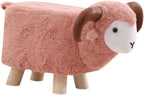 Animal Footstool Cartoon Footrest Ottoman for Living Rooms Entryway Playroom Gray Green, Pink