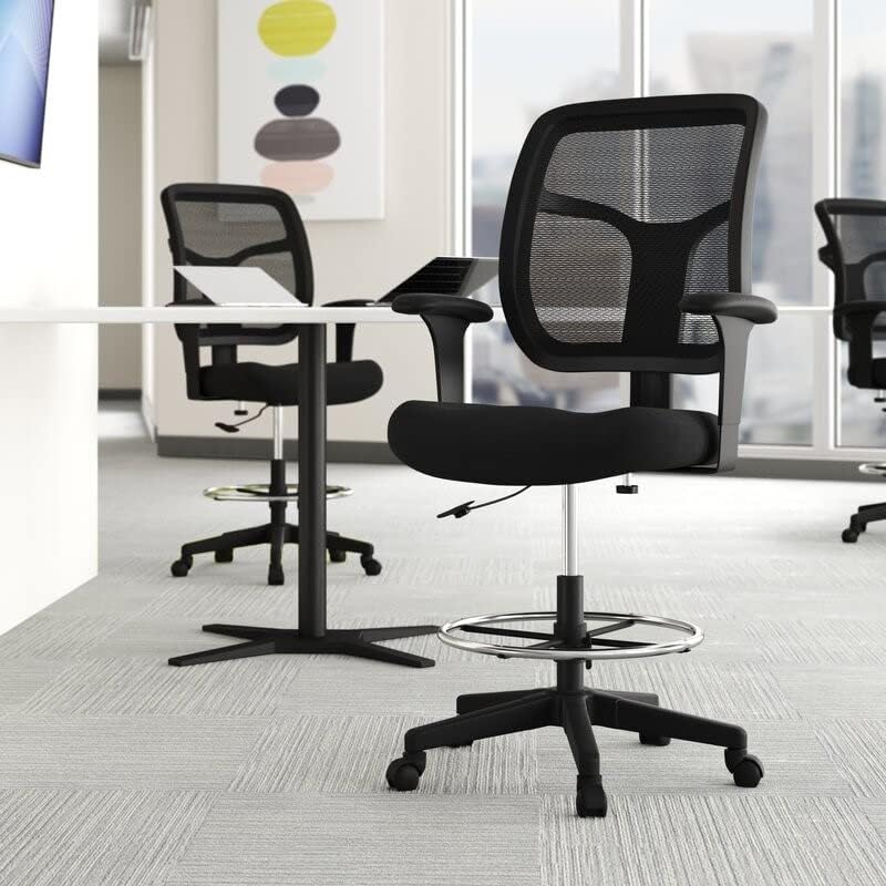 Eurotech Seating Apollo Drafting Stool, Black