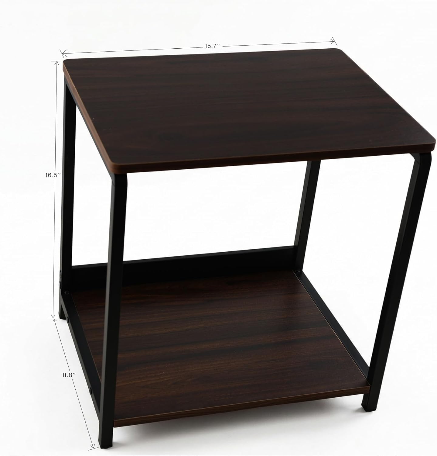 Small Side Table, End Table,Nightstand with 2-Layer Storage Shelves, Living Room, Bedroom, Stable Frame for Small Spaces.Kitchen Countertop Spice Rack,Easy Assembly, Rustic Brown.
