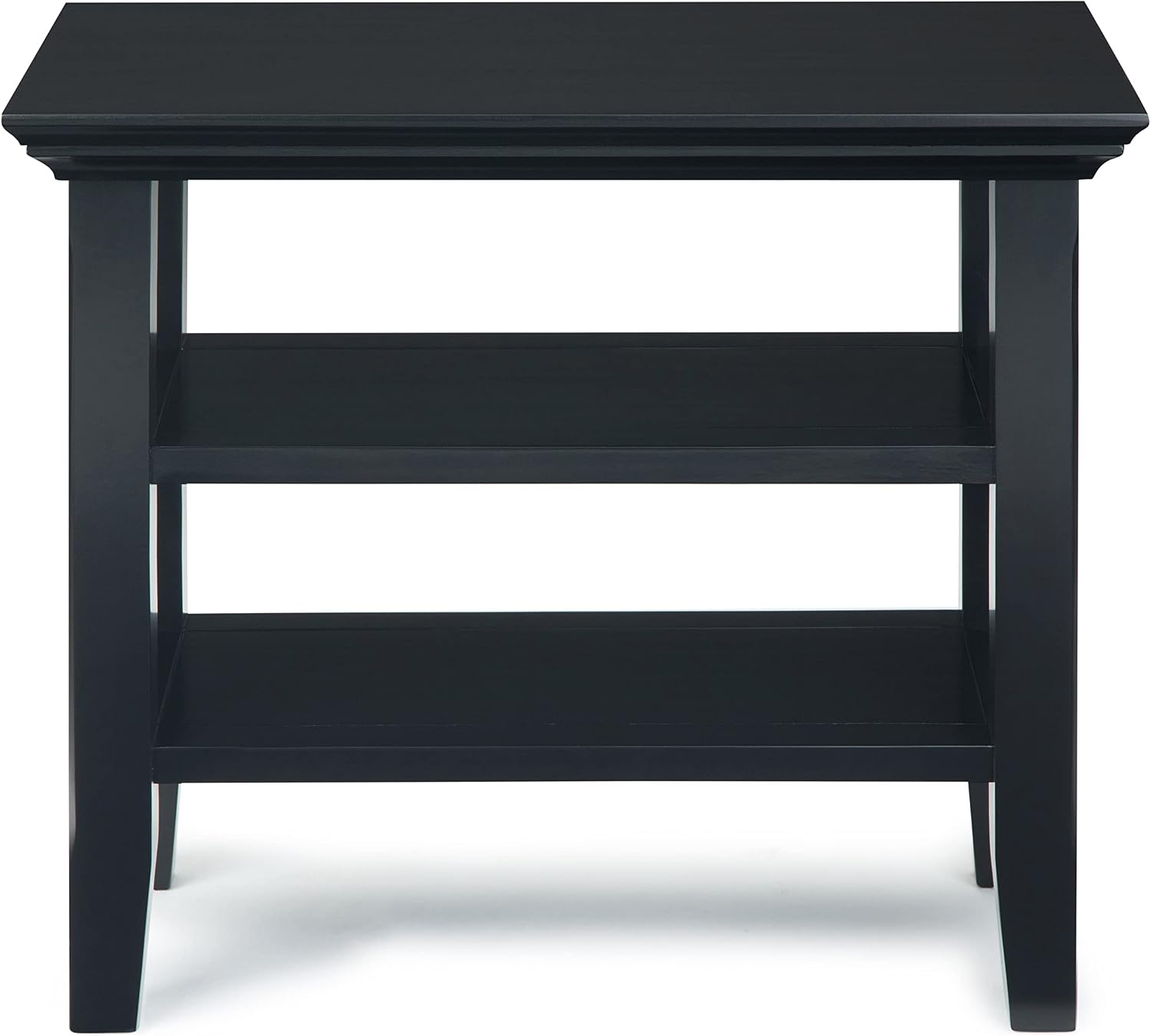 SIMPLIHOME Acadian Solid Wood 14 inch Wide Transitional-Style Narrow Side Tables in Black for the Living Room and Bedroom (Set of 2)