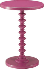 Purple Accent Table with Pedestal Base
