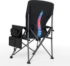 Timber Ridge Aluminum Oversized Camping Chair with Lumbar Support up to 500lbs, Heavy Duty Folding High Back Chair for Adults, Cup Holder, Cooler Bag, Side Pocket, 2 Pack