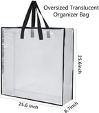 Heavy-Duty Clear Wreath Storage Bag & Sturdy Moving Box Alternative – 26 Inch Large Capacity Container with Zipper for Christmas Decorations, Seasonal Wreaths, Clothes, Bedding,Gift (4-Pack)