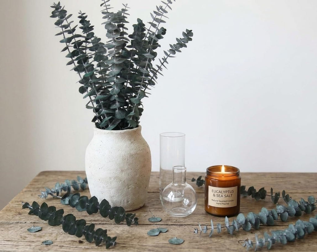 10 PCS Dried Eucalyptus Stems for Shower 15-16" Real Leaves Branches for Vase Filler, Home Bathroom Wedding Arrangement Decor, 100% Natural Fresh Greenery Hanging Preserved Eucalyptus Plant