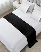DecorLovee Black Bed Runners for King Size Bed, Modern Decorative Bed Throws for Foot of Bed, Farmhouse Pure Black Bed Runner Sofa Throw Bedding Scarf Protector Slipcover for Bedroom/Hotel