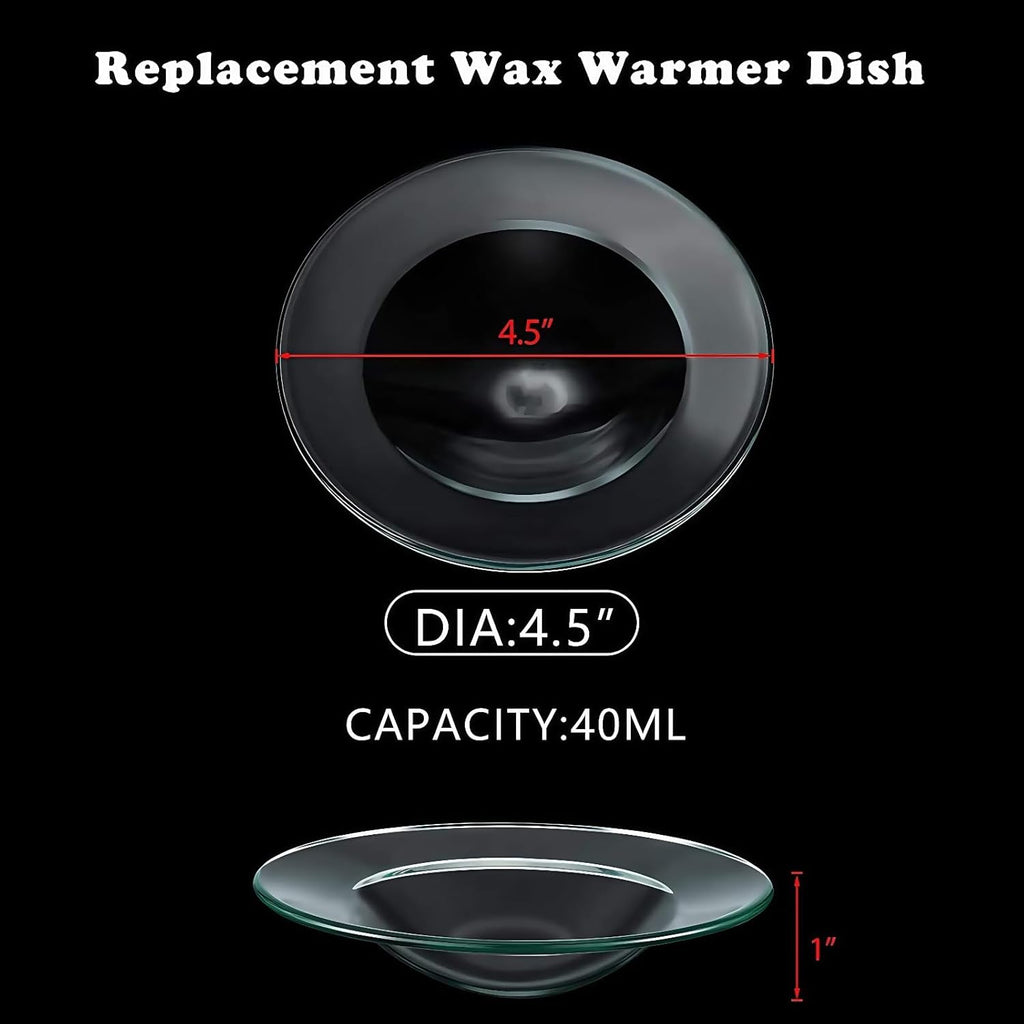 Replacement Glass Dish for Oil Burner and Wax Melt Burner, Round Glass Tray for Aromatherapy Lamp and Tart Warmer 12cm (4Pcs, 4.5")