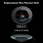 Replacement Glass Dish for Oil Burner and Wax Melt Burner, Round Glass Tray for Aromatherapy Lamp and Tart Warmer 12cm (4Pcs, 4.5")