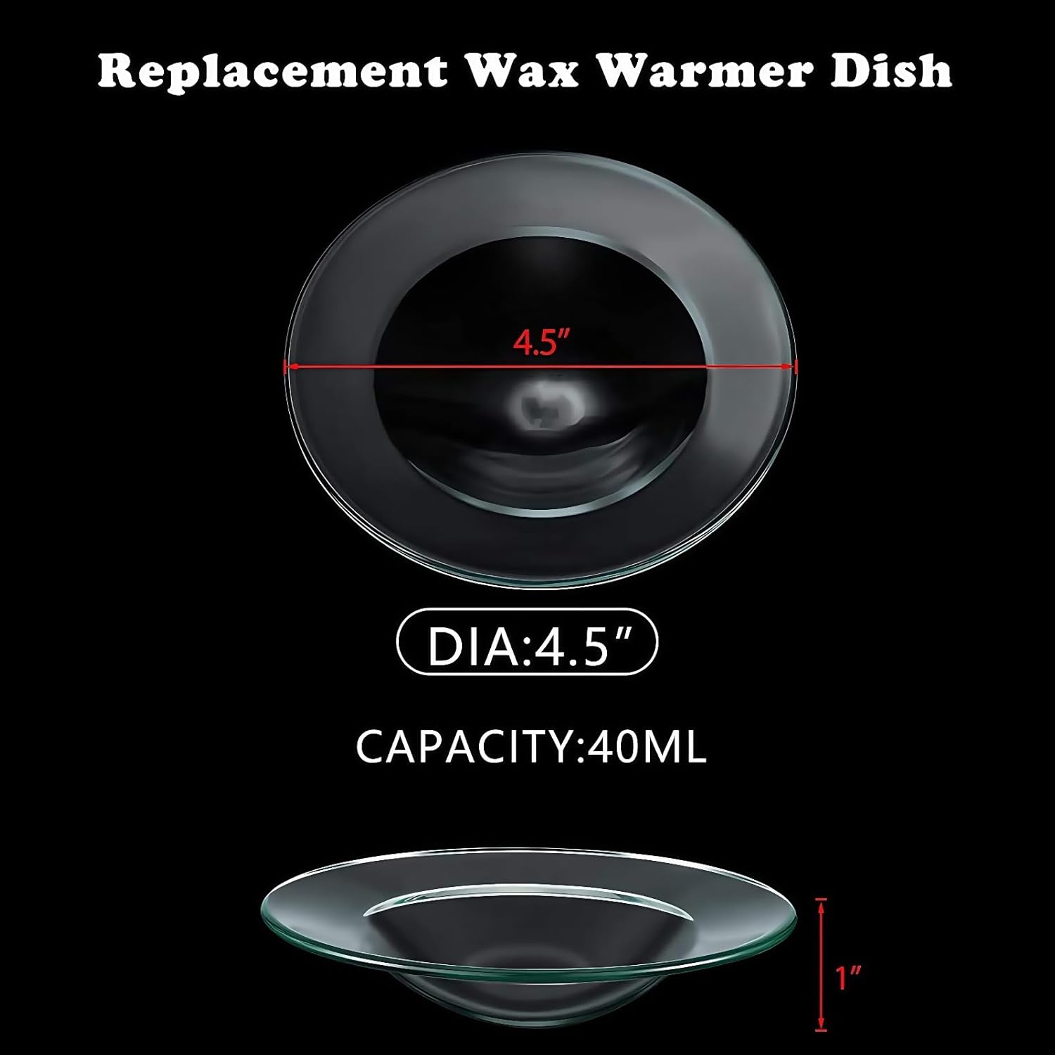 Replacement Glass Dish for Oil Burner and Wax Melt Burner, Round Glass Tray for Aromatherapy Lamp and Tart Warmer 12cm (4Pcs, 4.5")