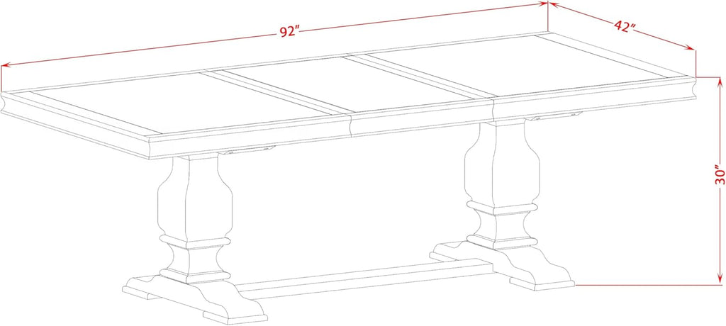 LKT-SBB-TP - A Wooden Dining Table with Removable Rectangular Tabletop - Sand Blasting Black Finish