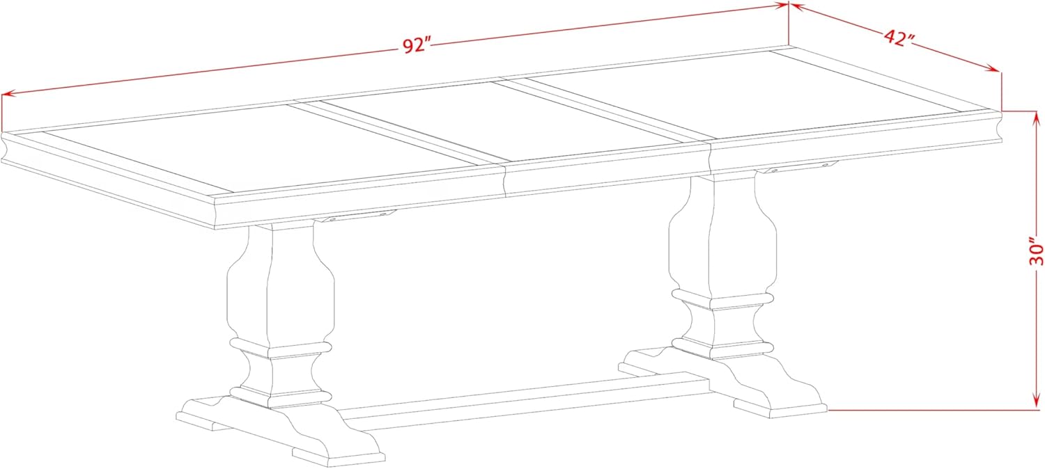 LKT-SBB-TP - A Wooden Dining Table with Removable Rectangular Tabletop - Sand Blasting Black Finish