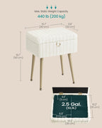 SONGMICS Vanity Stool Chair Faux Fur with Storage, Vanity Bench, Metal Legs, Adjustable Feet, for Living Room, Bedroom, Makeup Room, Cream White ULOM505WZ02