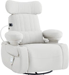 MAMAZING Lullapod Max Power Nursery Rocking Chair with Independent Recline & Footrest, Swivel Nursery Recliner Glider with Electric Adjustable Armrests, Silent Rocking, Oeko-TEX Certified