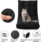 BANGTANE 14-Position Floor Chair, Adjustable Folding Gaming Chair Lazy Sofa w/Cushion, Meditation Chair with Back Support, Folding Floor Couch for Reading Bedroom, Living Room for Adults Kids (Black)