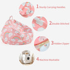 Stuffed Animal Storage Bean Bag Chair Cover Only for Kids Girls Toddler, Large Beanbag Chair Without Filling for Organizing Children Soft Plush Toys