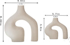 2 Pack White Vases - Home Decor - Ceramic Vases for Flowers, Centerpieces, Room Decor