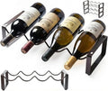 1-Tier Wine Rack for Countertop - Stackable Metal Wine Bottle Holder for 4 Bottles - Free-Standing Wine Organizer & Storage for Cabinet, Pantry, Counter - Dark Copper Wine Bottle Rack by Salvino