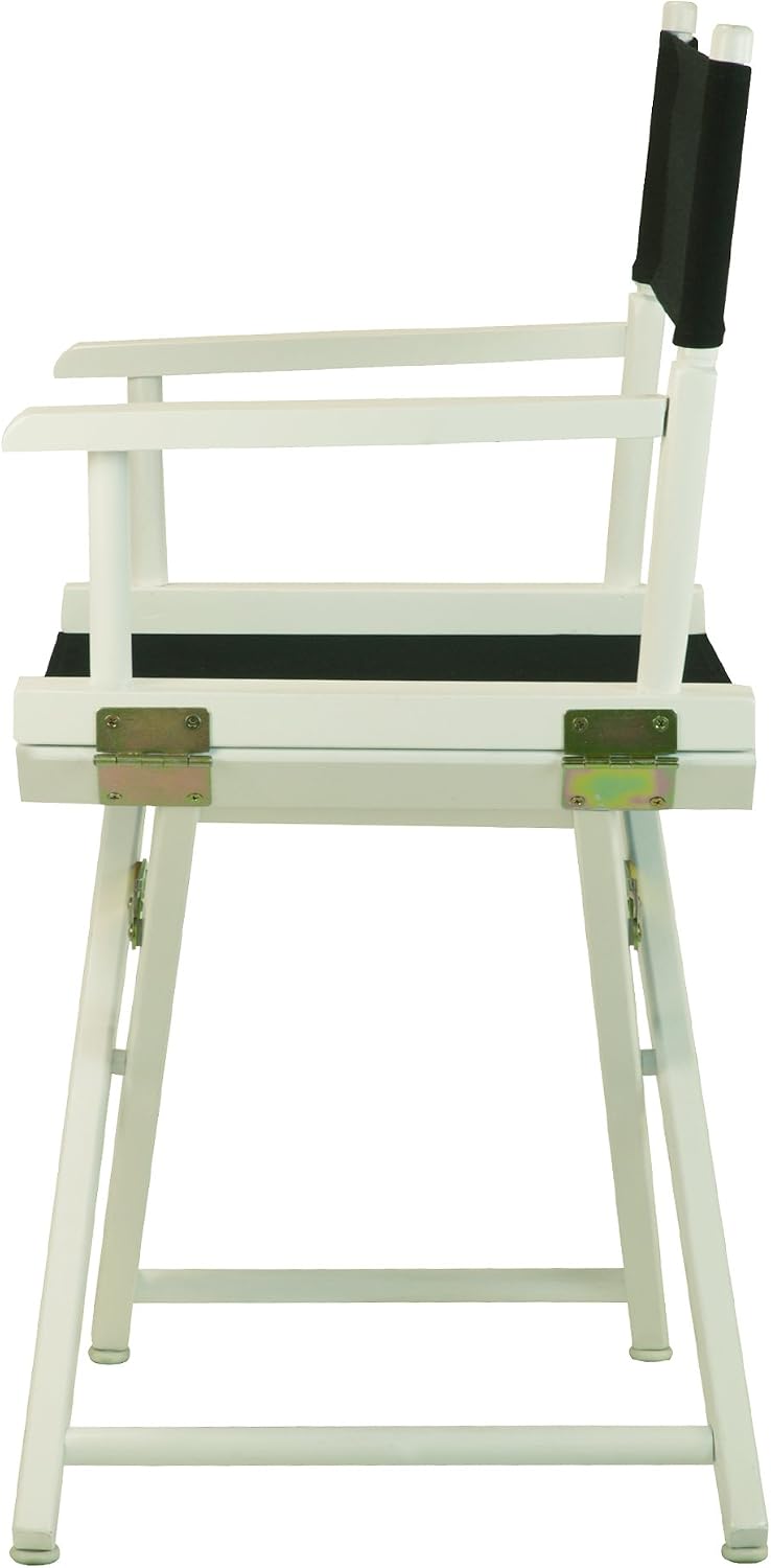 Casual Home 18" Director's Chair White Frame with Black Canvas