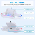 FASTSNAIL Charging Stand for PS Portal Remote Player, Portable Charge Dock Station with 14 RGB Light Modes and Type-C Cable, Charge Base Holder Accessories for PlayStation 5 Portal Console