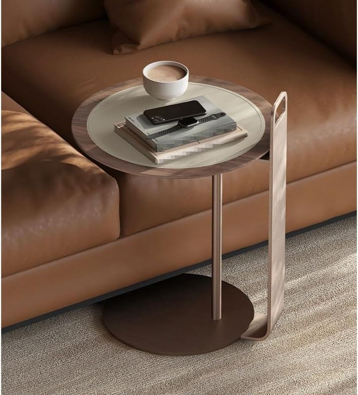 Living Room Sofa Side Table Tea Light Luxury Home Bedroom Saddle Leather Storage Small