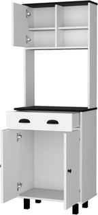 White and Wengue 1-Drawer Kitchen Pantry,Buffet Kitchen Sideboard,for Kitchen,Dining Room,13.7 * 23.6 * 66.5
