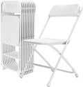Folding Chair10 Pack,White Folding Chairs for Party Events Wedding Office Indoor Outdoor,Portable Plastic Stackable Commercial Seat with Steel Frame Capacity for 350lb