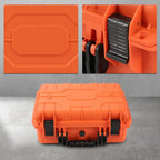 CROSSDESIGN Adjustable Storage Box for Collectible Cards, Tools & Craft Supplies, Organizer Container with Removable Dividers and Protective Foam, Lightweight Stackable Design, Orange 1PCS