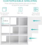 Best Choice Products 9-Cube Storage Organizer, 11in Shelf Opening, Bookcase, Display Shelf, Customizable w/ 3 Removable Back Panels - White