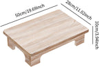 Low Wooden Tea Table, Elegant, Stable, Minimalist Stool, Lightweight Floor Table, Compact for The Windowsill in The Room, Wood Color, 50x28x10cm