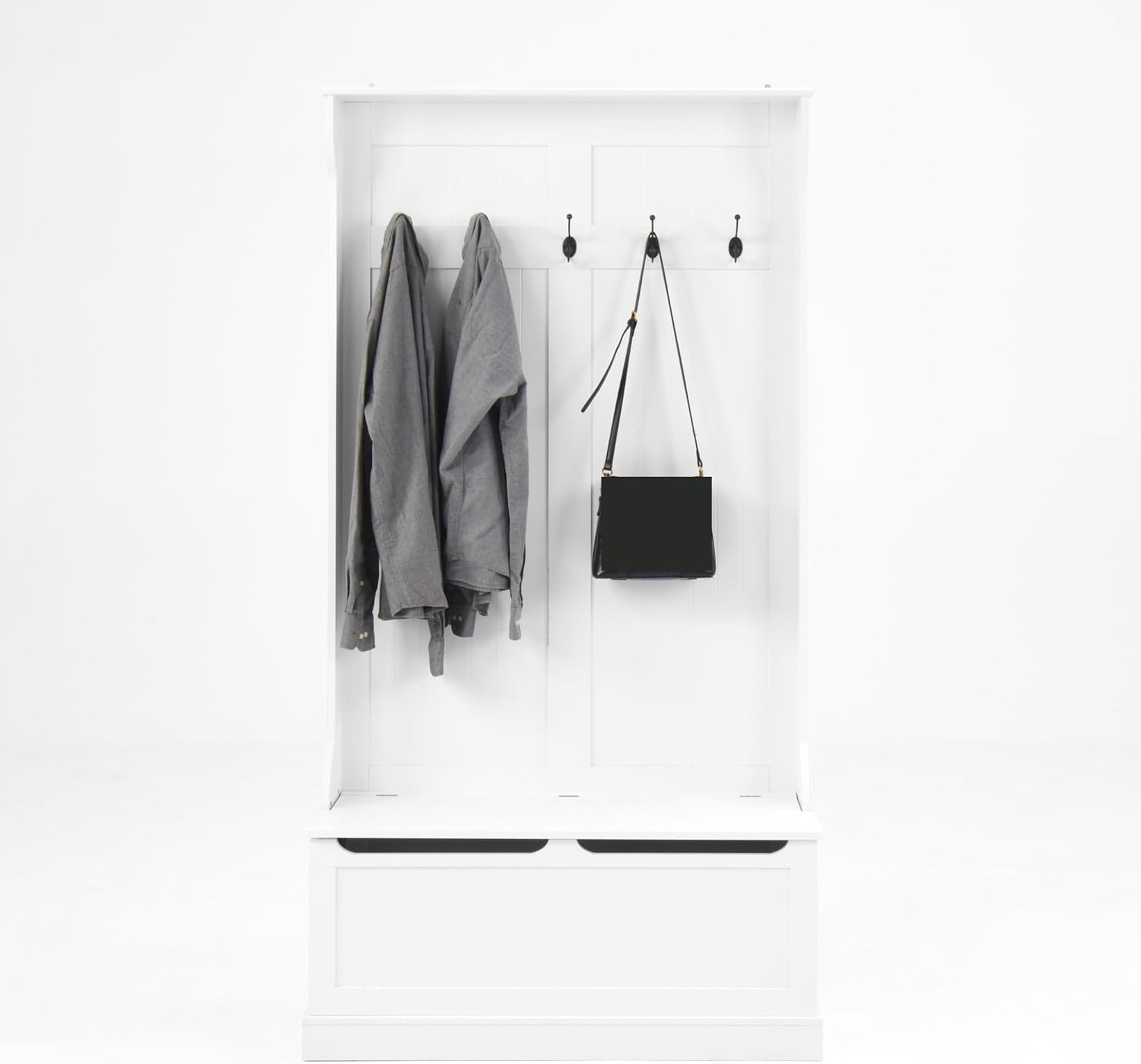 Entryway Bench with Standing Coat Rack, Hall Tree with Shoe Storage Bench, Entryway Organizer with 5 Hooks,for Kitchen Home