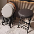 Folding Round Padded Stool Chair Portable for Dorm Kitchen Vanity Church Outdoor Use Blue(Green 1,1pcs)