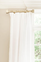 BLASTHOME® Luxury Step Square Finials – Fits Only Signature Collection Curtain Rods (Rod Not Included) – Premium Quality, Heavy Metal – Set of Two – Brushed Gold Finish