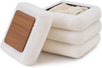Wimarsbon Square Storage Ottoman, Modern Sherpa Footstool, Teddy Vanity Stool with Flip-Top Tray, Makeup Chair for Home Decor, Upholstered Footrest for Living Room & Bedroom (16inch Square)