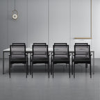 KLASIKA Desk Chair No Wheels, Arm Chair with Ergonomic Lumbar Support and Thickened Seats Cushion, Waiting Room Chairs for Office School Church Guest Reception, 8 Pack Black