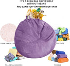 Stuffed Animal Storage Bean Bag Chair Cover - Washable Ultra Soft Corduroy Sack Bean Bag Cover for Organizing Plush Toys or Textile