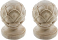 HEVSTIL Decorative Wooden Finials 2-Pack (3.54"x2.2") - Rustic Curtain Rod End Caps - Unfinished Turned Wood Spires for Bed Posts, Flagpole Toppers & Craft Projects