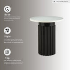Signature Design by Ashley Wainstone Contemporary Accent Table wih Fluted Pedestal, White & Black