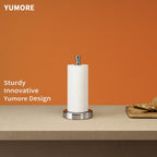 YUMORE Paper Towel Holder Countertop, Paper Towel Holder with Weighted Base Non Slip, Standing Paper Towel Roll Holder for Kitchen Bathroom, Stainles Steel (Chrome)