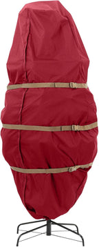 Covermates Keepsakes Upright Christmas Tree Storage Bag – Heavy-Duty Holiday Closet Cover Trees – Durable 300D Polyester with Cinch Straps & Zipper Access – Christmas Tree Bags Storage, Red