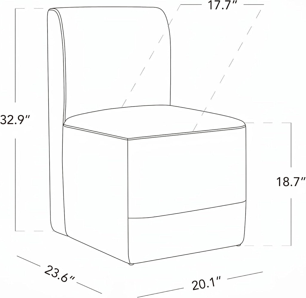 CHITA Dining Chairs with Casters Set of 4, FSC Certified Upholstered Armless Modern Rolling Dining Chairs with Rollers for Bedroom Reading Room Living Room, Fully Assembled, Linen