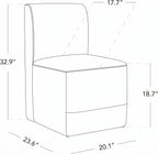 CHITA Dining Chairs with Casters Set of 4, FSC Certified Upholstered Armless Modern Rolling Dining Chairs with Rollers for Bedroom Reading Room Living Room, Fully Assembled, Linen