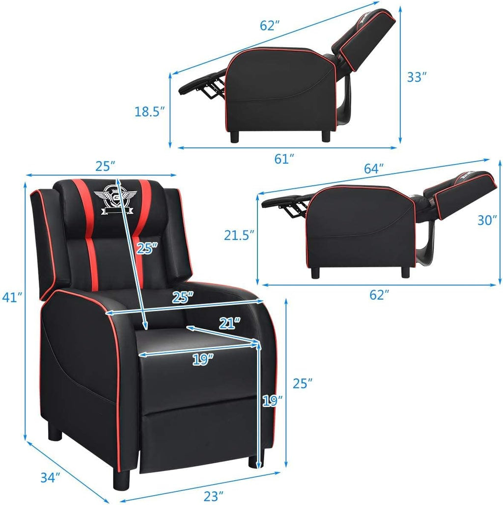 DORTALA Massage Gaming Chair for Adults, Adjustable Recliner Sofa w/Footrest and Massage Function, Adjustable Living Room Recliner, Home Theater Seating, PU Leather, 330LBS Weight Capacity, White
