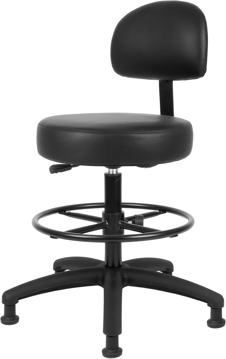 TAKE UR SEAT® Economical Multi-Purpose Medical Spa Drafting Stool with Adjustable seat and Back Height. Advanced Fabric seat Cover is Easy to Clean. Glide (Tall Bench Height Black)