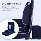 Friends Of Meditation Extra Large Meditation Chair | Floor Chair with Back Support | Yoga Chairs for Adults | Portable Folding Chair | Yoga Chair with Cushion & Meditation Block | Navy Blue | 24x22 in